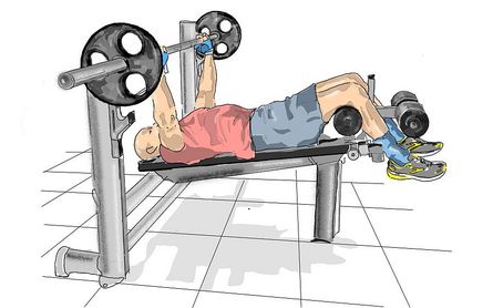 Bankdrücken - Schrägbank (negativ), Langhantel