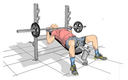 Bankdrücken - Schrägbank (positiv), Langhantel Ausgangsstellung